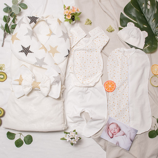 Летний комплект на выписку "Orion" арт.100 молочный