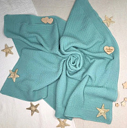 ПВ-33 Плед вязаный "Жемчужина", мятный