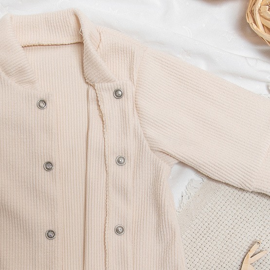 Комбинезон из трикотажа "лапша" арт.М-511, бежево-молочный