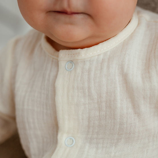 Д-38 Боди муслин, на кнопках, молочный