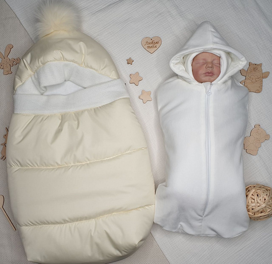 Конверт прогулочный «Дутик» арт.11-170 молочный