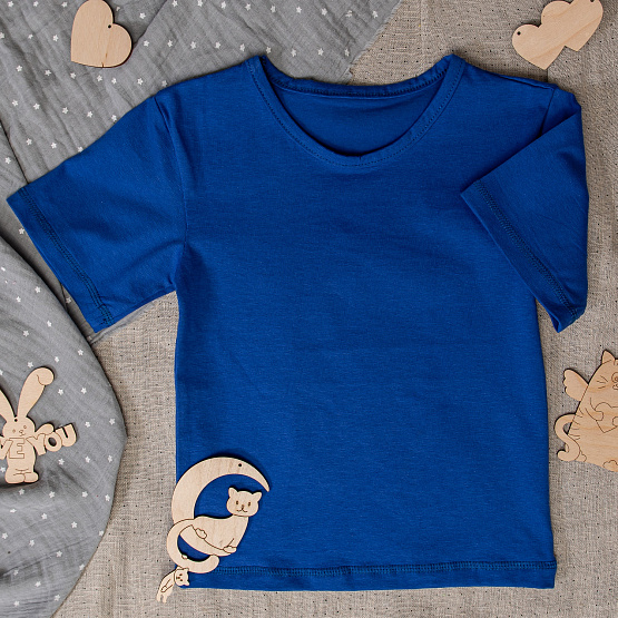 Футболка с круглым вырезом, синяя арт.Ф-82