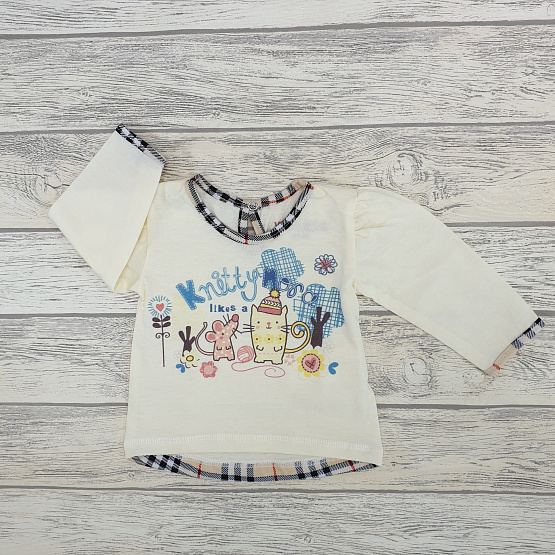 РС-20 Кофта для девочки с принтом, длинный рукав