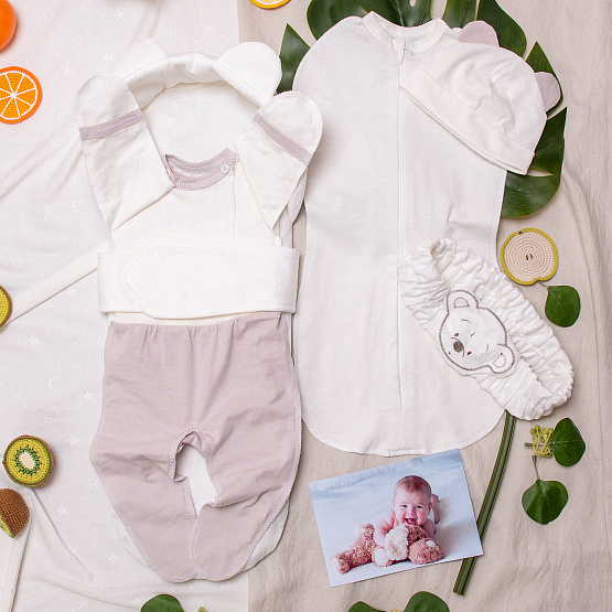 Летний комплект на выписку "Карамелька" №390