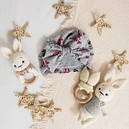 Шапочка детская для девочки "Бантик" №Б-284 полоска