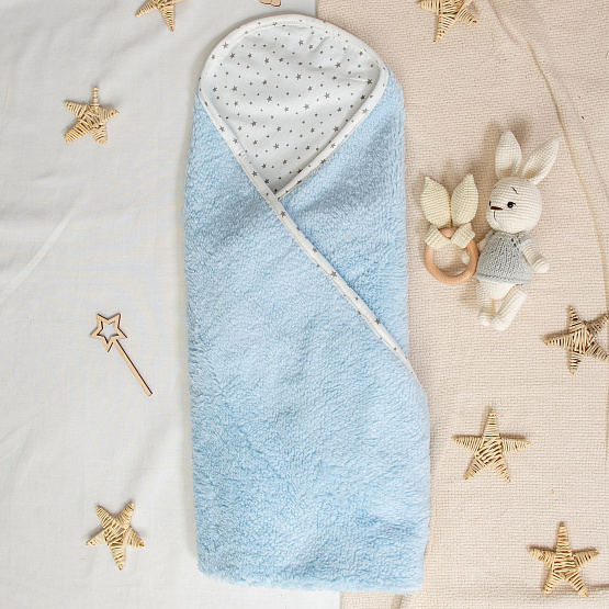 Плед детский "Пушистик" № 0871 голубой