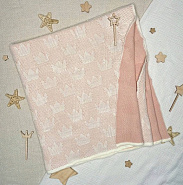 ПВ-31 Плед вязаный "Царский", пудро-молочный