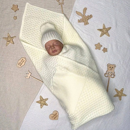  ПВ-35 Плед детский "Пчелка" с кармашком и шапочкой