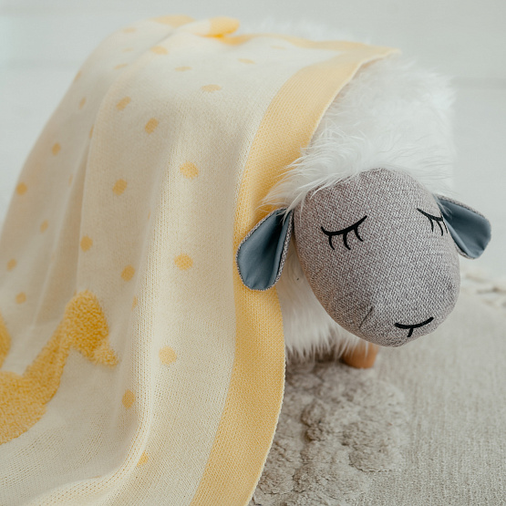 ПВ-39 Плед вязаный «Зая». Желтый