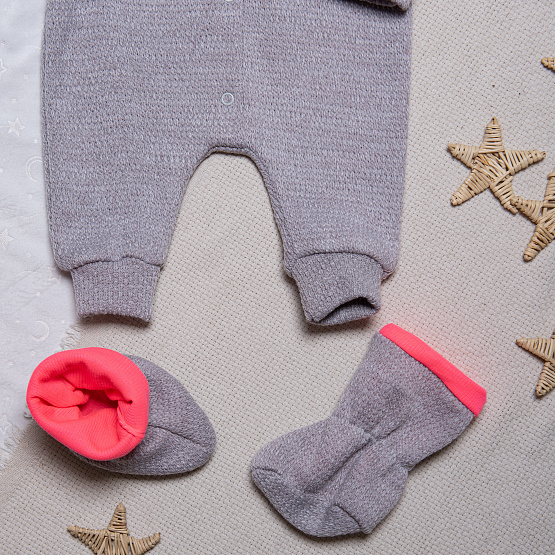 Комбинезон на кнопках с пинетками арт.М-490, неон