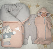 452 Комплект на выписку "Любимка", пудровый