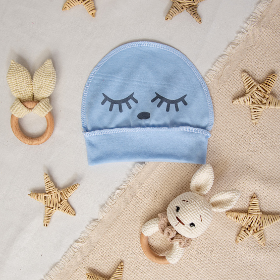 Б-282 Шапочка детская с принтом "Глазки"