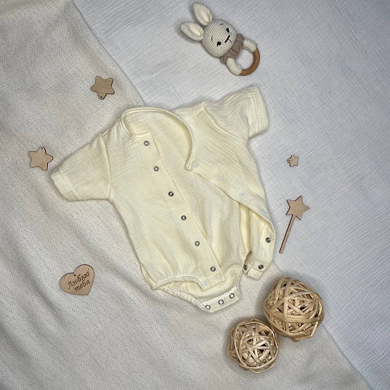 Д-38 Боди муслин, на кнопках, молочный