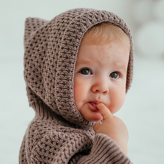 М-524 Вязаный комбинезон "Гномик". Шоколад