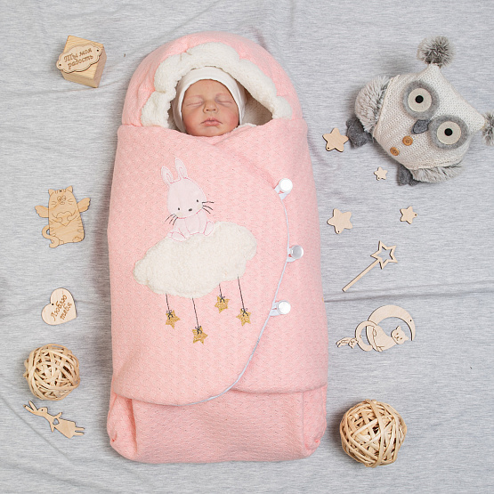 №11-156 Конверт прогулочный на пуговицах, персик