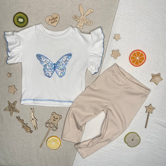 Т-105 Штаны для девочек бежевые