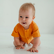 Д-38 Боди муслин, на кнопках, горчица