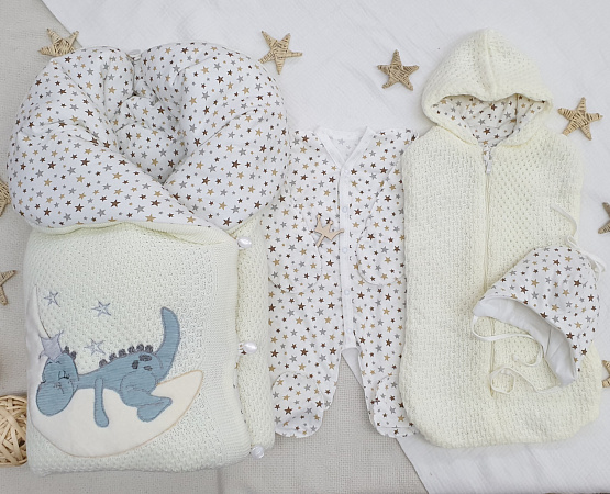 Арт. 457 Комплект на выписку "Дино на луне", летний