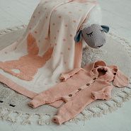 ПВ-37 Плед вязаный "Зайка", пудра