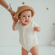 Д-38 Боди муслин, на кнопках, молочный