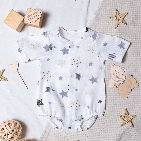 арт.Д-33  Боди детское муслин "Звезды"