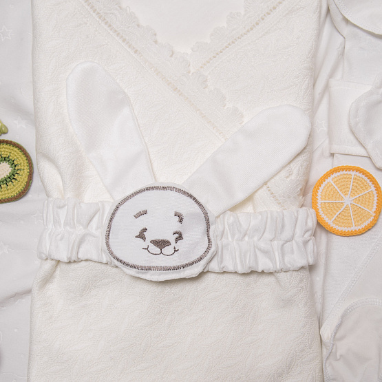 №103 Летний комплект на выписку «Sweet Rabbit» молочный