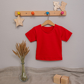 Футболка с круглым вырезом, красная арт.Ф-82