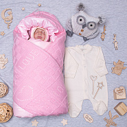 Комплект на выписку Snow Flakes №235 розовый