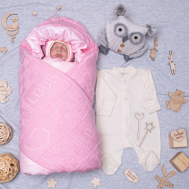 Комплект на выписку Snow Flakes №235 розовый