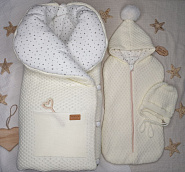 КВ-104 Комплект вязаный "Пушок" молочный зима, деми