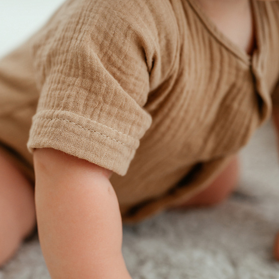 Д-38 Боди муслин, на кнопках, шоколад