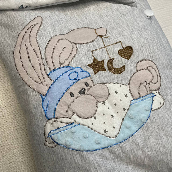 Арт.419 Комплект на выписку "Лежебока". голубой