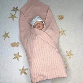  ПВ-33 Плед вязаный "Жемчужина", пудра 