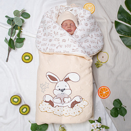 Арт. 411 Комплект на выписку «Зайка на облаке», летний