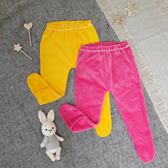 Ползунки велюровые арт.Т-30 для девочки, молочный