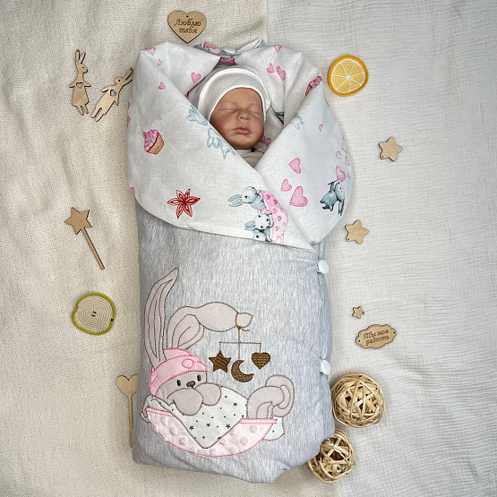 Арт.419 Комплект на выписку "Лежебока". Розовый