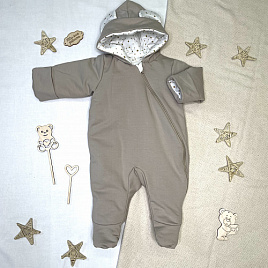 Комбинезон утепленный из футера арт.М-498, серо-коричневый