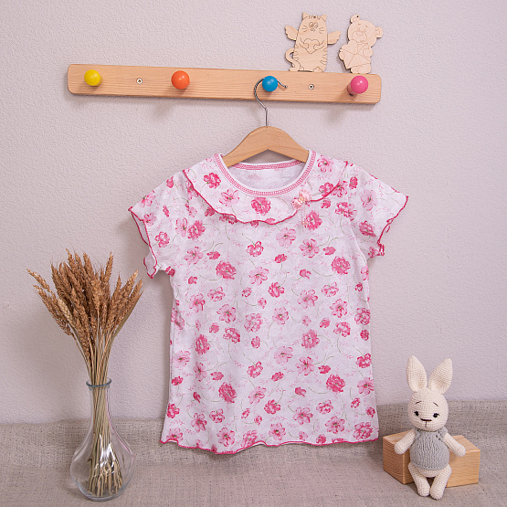 Футболка для девочки ажурная, цветная арт.Ф-108