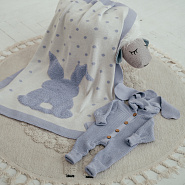 ПВ-39 Плед вязаный «Зая». серый софт