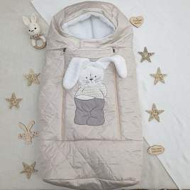 Комплект прогулочный конверт с комбинезоном "Зайка-Зазнайка" арт. 11-411 серый