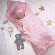 ПВ-32 Плед детский с шапкой "Кармашек", вязаный.