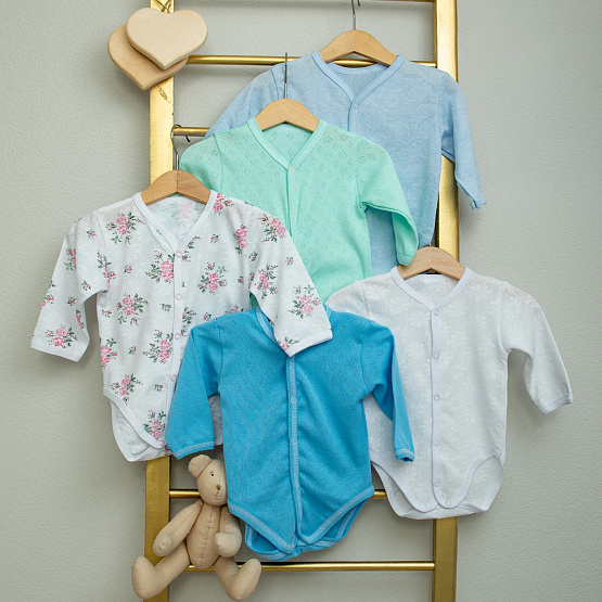 Боди с длинным рукавом, ажурный арт.Д-10