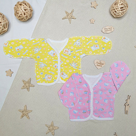 Р-105 Распашонка с зашитыми ручками, на пуговицах, рост 62, футер 