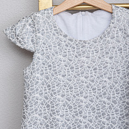 №0838 Платье для девочки "Одри", серебро