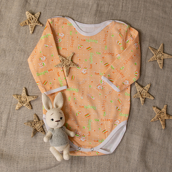 №Д-07 Боди с длинным рукавом на кнопках, ткань футер