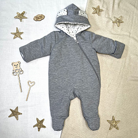 Комбинезон утепленный из футера арт.М-498, серый