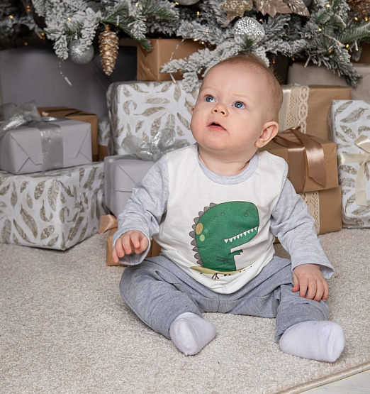 Брюки-джоггеры из футера двунитки арт. Т-103, серый меланж