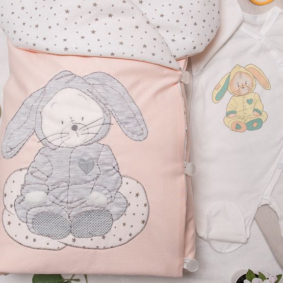 408 Комплект на выписку "Мамина радость, персик, деми