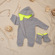 Комбинезон на кнопках с пинетками арт.М-490, неон