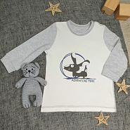 Лонгслив на двух кнопках с принтом "ADVENTURE TIME" арт.КЛ-02